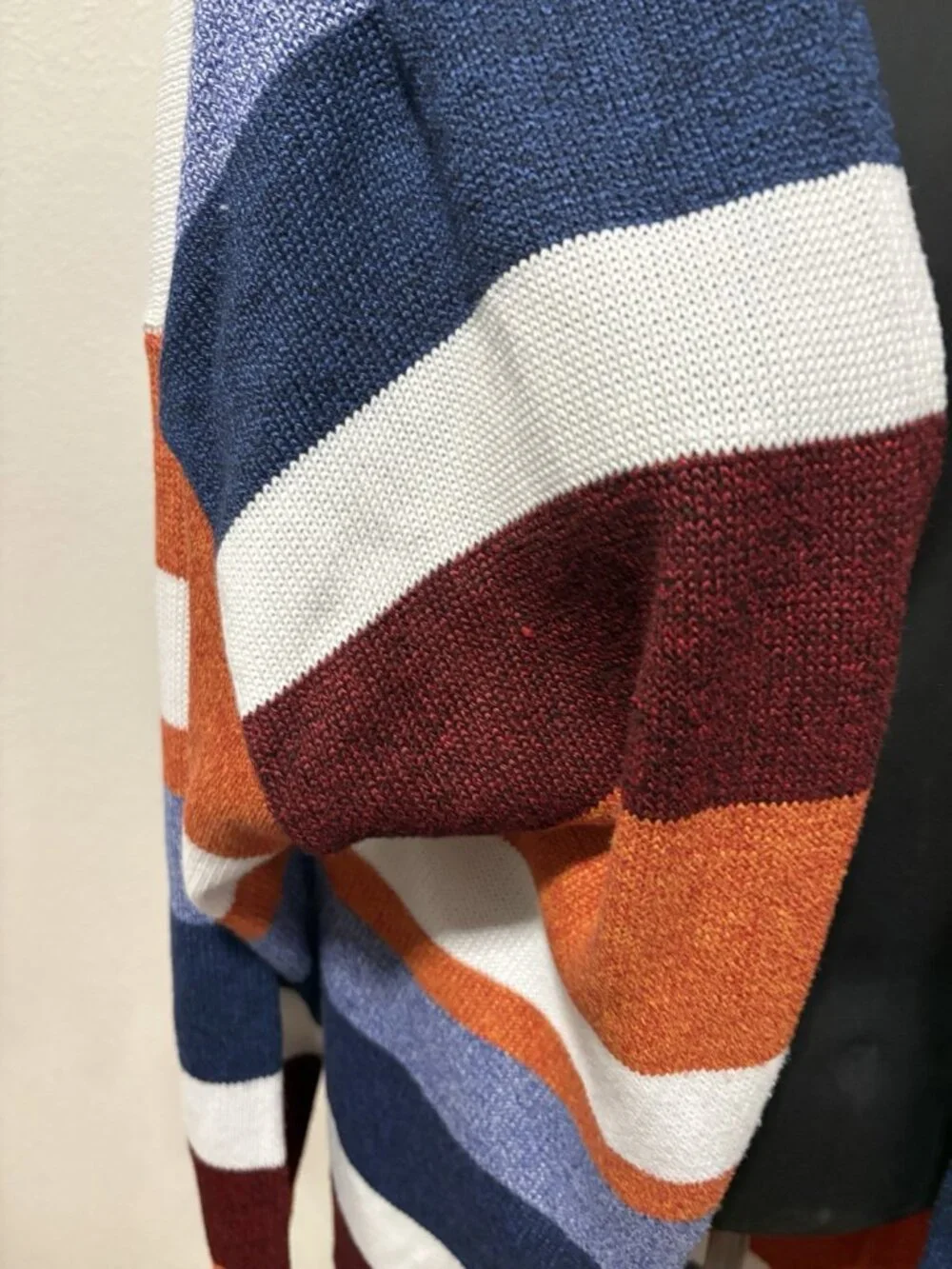 Ecowish Cardigan Sweater Women Small Open Front Color Block Knit